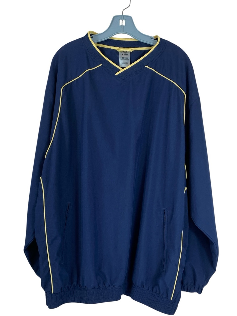 Russell Athletic Navy Windbreaker with Yellow Trim